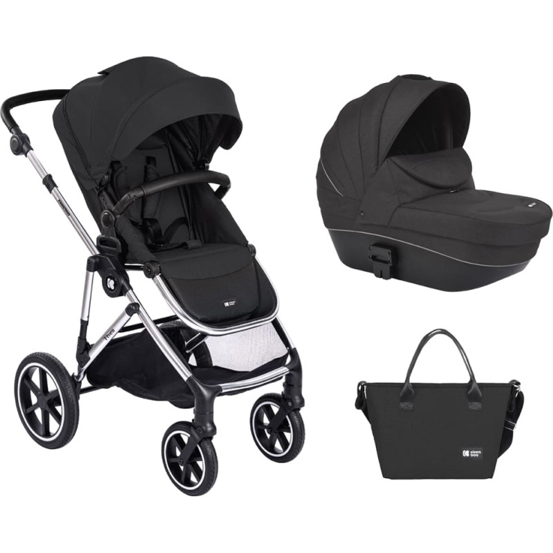 KIKKABOO 2-ühes jalutuskäru plastist vankrikorviga Thea, must