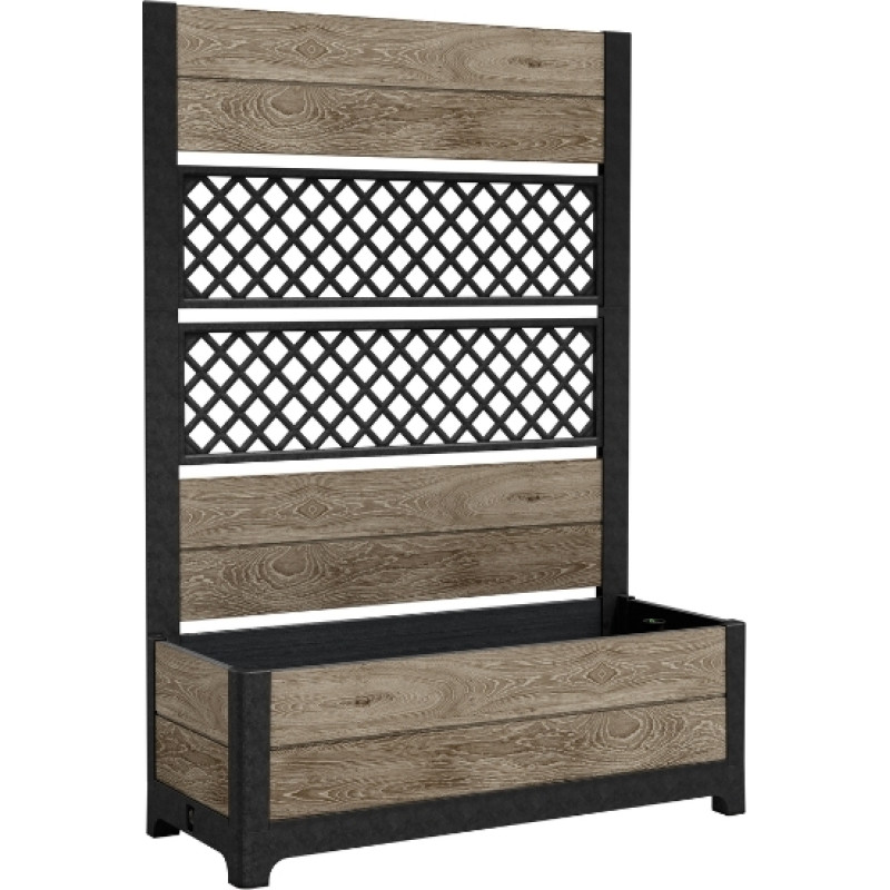 Keter Deco Tulip võrkstiilis lillepott 110 L, 2-teemantmustriga, saarepuidu toon