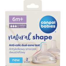 Canpol BABIES knupis NATURAL SHAPE Anti-colic, vidējs, 6m+, 2 gab., 21/752