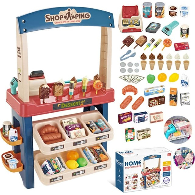 Woopie Ice Cream and Sweets Supermarket Light Sound + 55 Acc.