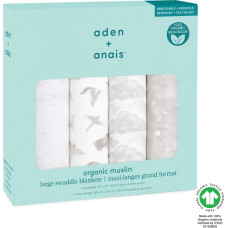 Aden &Amp; Anais Organiskie autiņi map the stars 4-pack 120/120cm
