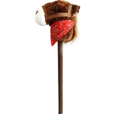 Other Plush toy - 49337 - HORSE with SOUND  on STICK - BROWN - size 68 cm
