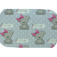 Ega Kids Diaper - 594- FLANNEL PRINT - EGA -  GIRL - GREY- size 70x80 cm