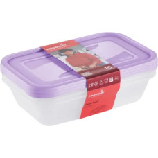 Keeeper Pārtikas trauciņu komplekts taisnstūrveida  3x2,4L Fredo &bdquo;Fresh&ldquo; caurspīdīgs/maigi violets