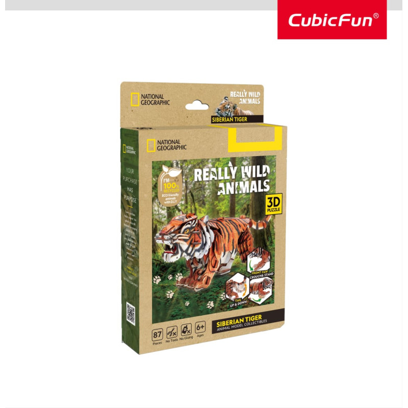 Cubic Fun CUBICFUN NG 3D dėlionė &bdquo;Amūrinis tigras&ldquo;