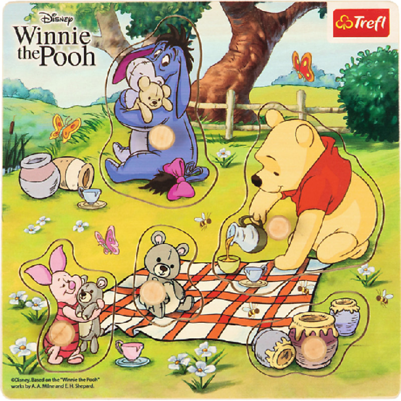 Trefl 61852 Zabawka drewniana Puzzle mini - Winnie The Pooh