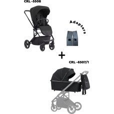 Carrello Baby Set 2in1 (stroller Alfa + Adapters + Carrycot) Midnight Black