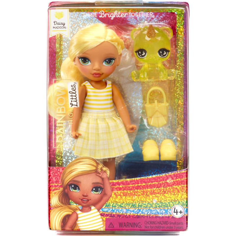 Rainbow High 531227-EUC Rainbow High Littles Dolls- Daisy (Yellow)