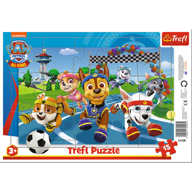 Trefl PAW PATROL dėlionė „Šuniukai-patruliai“, 15 det.