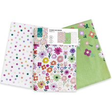 FARO Rätikute komplekt, 3 tk, 40x60 cm, KUKE 027, lillemuster, puuvill