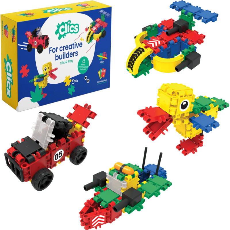 KLOCKI CLICS 69 ELEMENTÓW 5W1