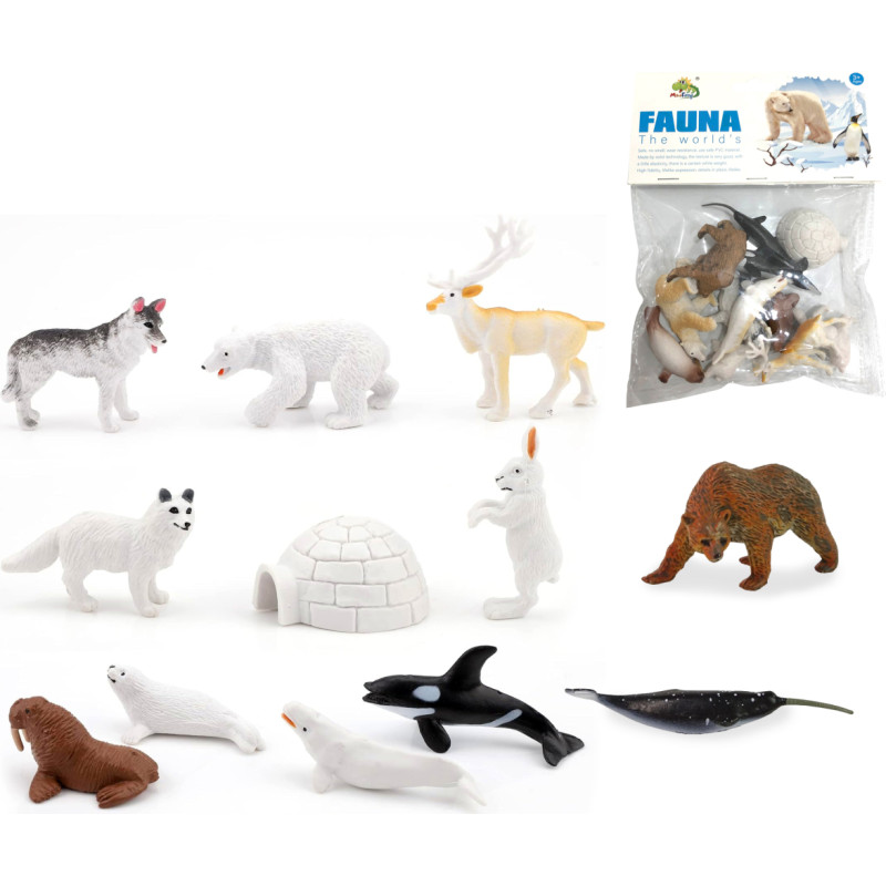 ZWIERZĘTA POLARNE ARKTYCZNE 12 SZTUK