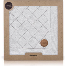 Cebababy Knitted blanket in gift box (90x90) Rice stitch light grey