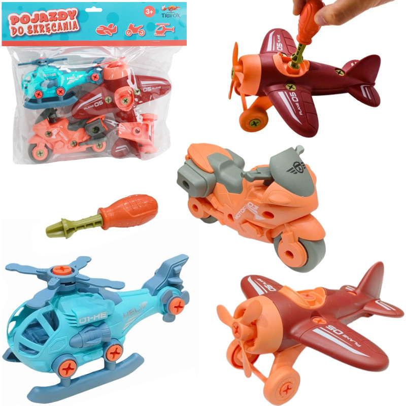 ZESTAW POJAZDÓW ROZRKĘCANYCH 3 SZTUKI