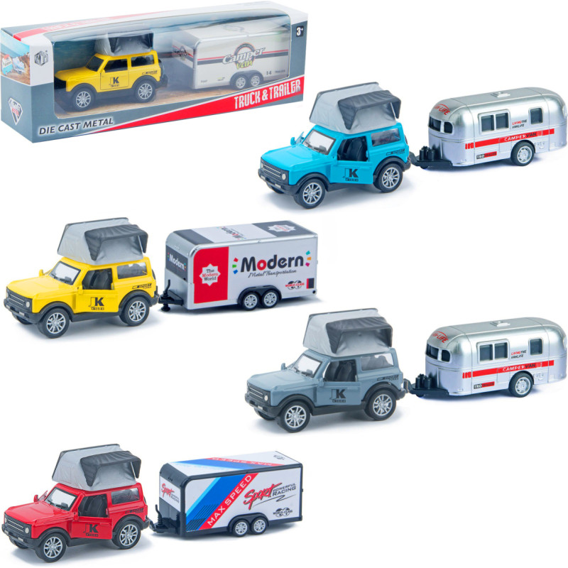 AUTO TERENOWE METALOWE Z PRZYCZEPĄ