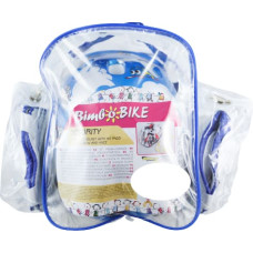 Bimbo Bike Set of kids bike helmet, knee and elbow pads, size S, planes