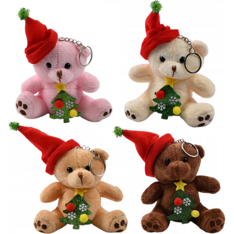 BRELOK MIŚ PLUSZOWY ŚWIĄTECZNY