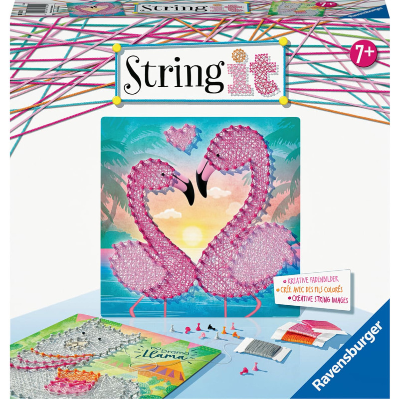 Ravensburger Craft Kit &ndash; String it Midi: Llama & Flamingo, 7+