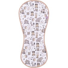 Infantilo Pretsviedrē&scaron;anas 3D ieliktnis autokrēslam BEIGE ANIMALS (1590)