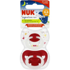 NUK 175270 Smoczek uspokajający 2 el. 0-6m NIGHT czerwony