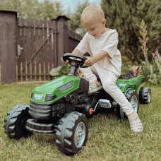 Woopie pedaaltraktor Farmer GoTrac MAXI haagisega, vaiksed rattad