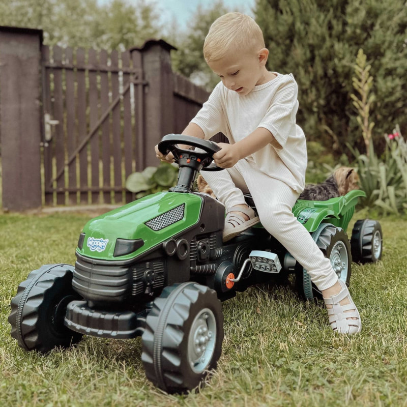 Woopie pedaaltraktor Farmer GoTrac MAXI haagisega, vaiksed rattad