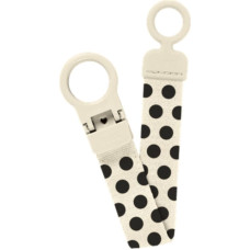 Bibs Studio Pacifier Clip Loop Polka Dot &ndash; Ivory / Black