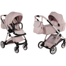 Junama universaalne 2-in-1 jalutuskäru Ellegante 05 roosat värvi (Pink) – elektropoleeritud raam