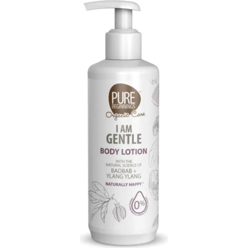 Pure Beginnings Soothing and moisturising body lotion with baobab extract, ylang-ylang and coconut oil I AM GENTLE, 375 ml