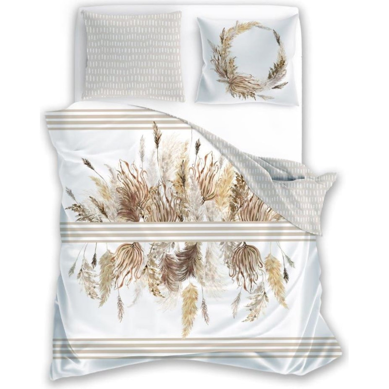 POŚCIEL KPL.220X200+2x70X80 BOHO 003 SATYNA BAW.