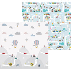 Hariv kahepoolne kokkupandav vahtmatt 150 × 200 cm, õhupallid ja tänav