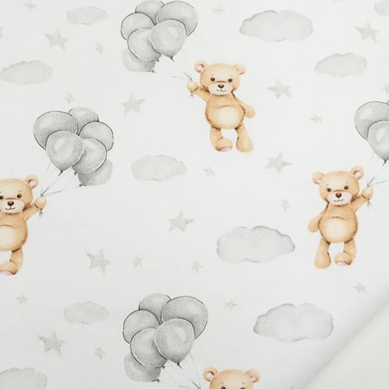 Atk Kieczmerscy Autiņ&scaron; flaneļa BEAR w/BALLOON 70x80 cm (4326)