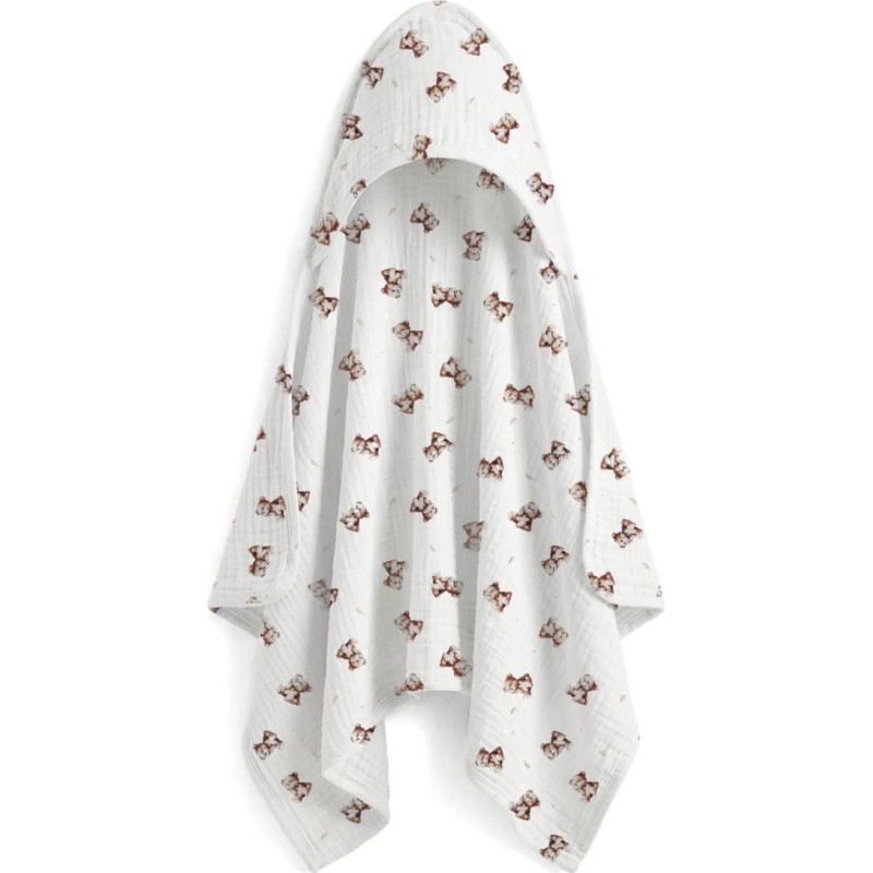 Albero Mio Muślinowe okrycie kąpielowe 80x80 Vintage Teddy CM1