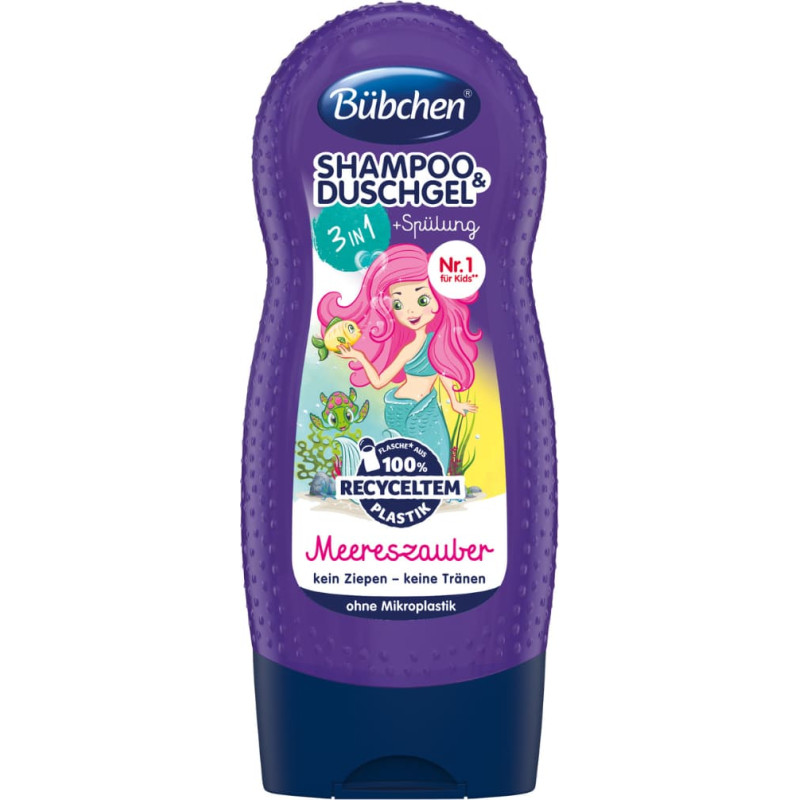 Bubchen 18000790 Shower foam, shampoo and conditioner 3 in 1 &ldquo;Little Mermaid&rdquo;, 230 ml