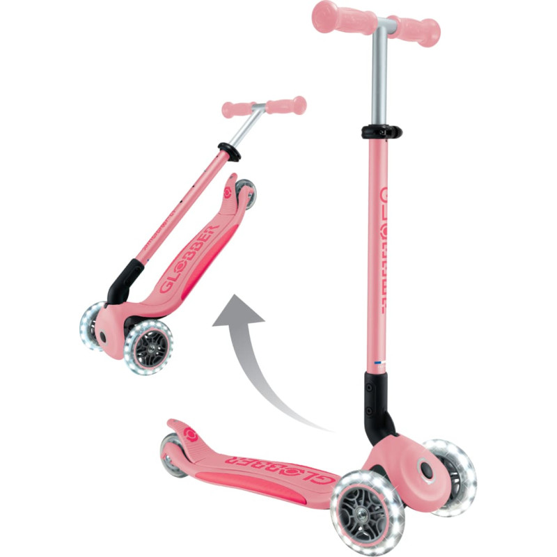 Globber skrejritenis Elite Lights, pasteļrozā, 439-710-3
