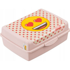 Keeeper Pārtikas uzglabā&scaron;anas trauks deco-click-box midi 1L Carla "Emoji Hearts" 17x13x7cm rozā
