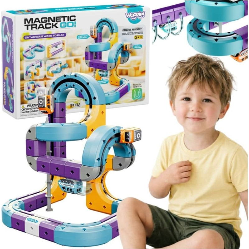 Woopie Magnetic Train Track Construction Set with Attraction Effect 54 pcs.