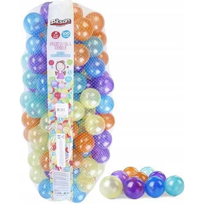 Pilsan Play Pool Balls 7 cm 100 Pcs in Net 06411