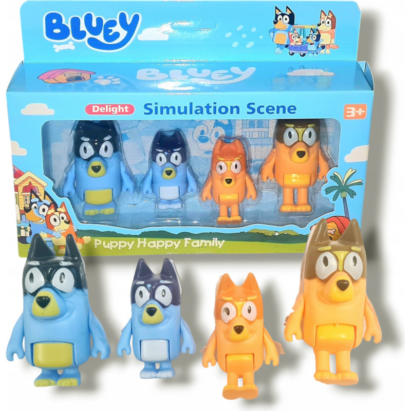 Bluey figuuride komplekt, 4 tükki