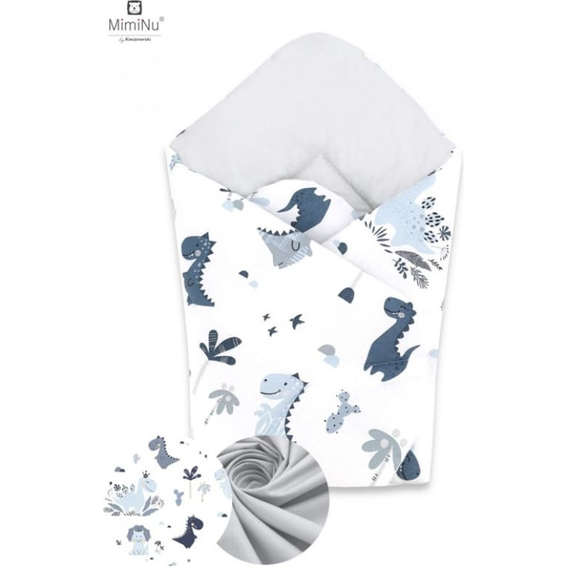 Miminu KIECZMERSKI Rożek niemowlęcy usztywniony 75x75 cm KOLEKCJA Dino granat