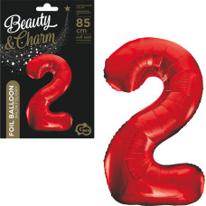 BALON FOLIOWY CYFRA 2 CZERWONA