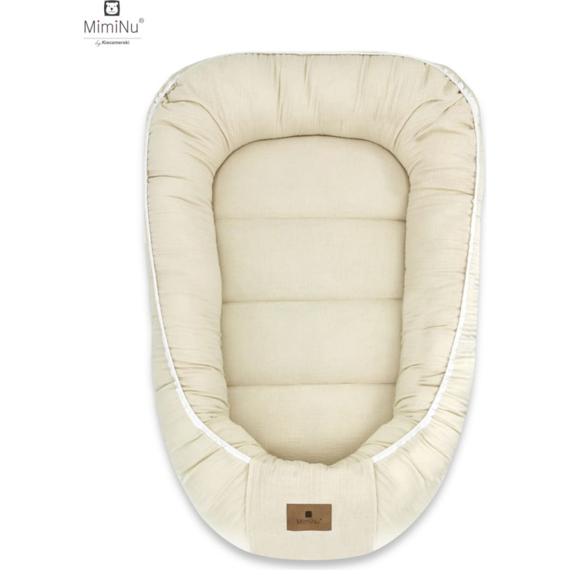Miminu KIECZMERSKI Kokon niemowlęcy MUŚLIN BAWEŁNIANY ciepły beż bawełna 100%
