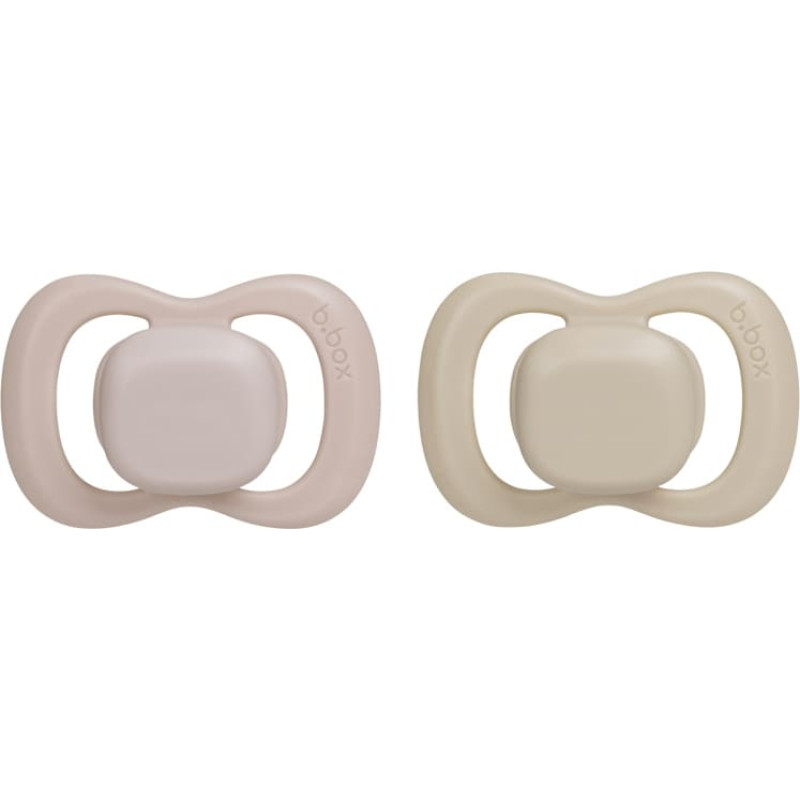 B.box BB300445 Smoczek dla niemowlaka 2 szt symetryczny silikonowy 6m+ r&oacute;ż/latte