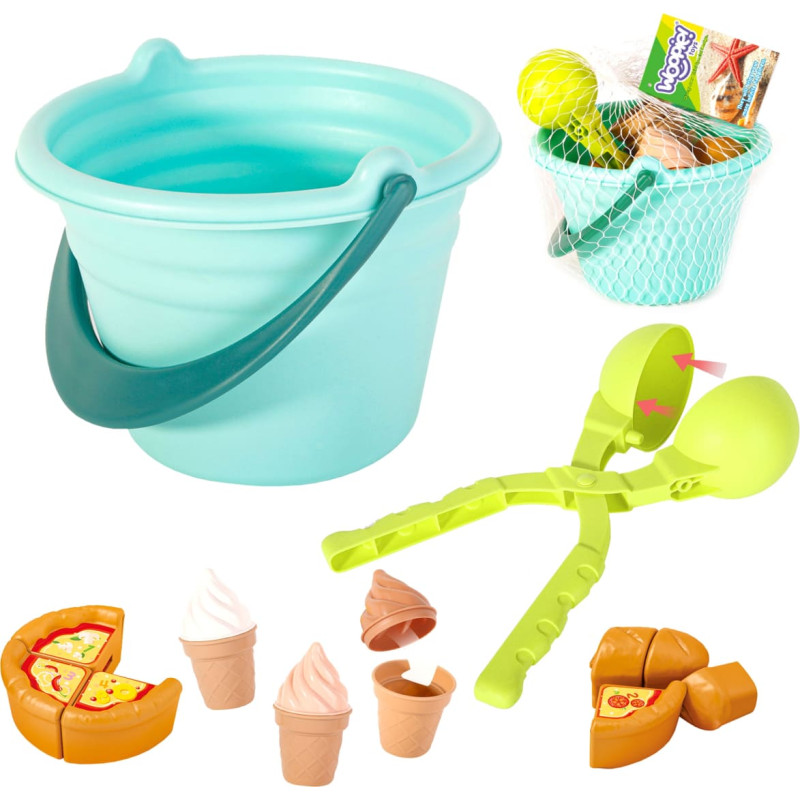 Woopie liivamängukomplekt 2-ühes – jäätis ja lumepallitehas, 15 osa