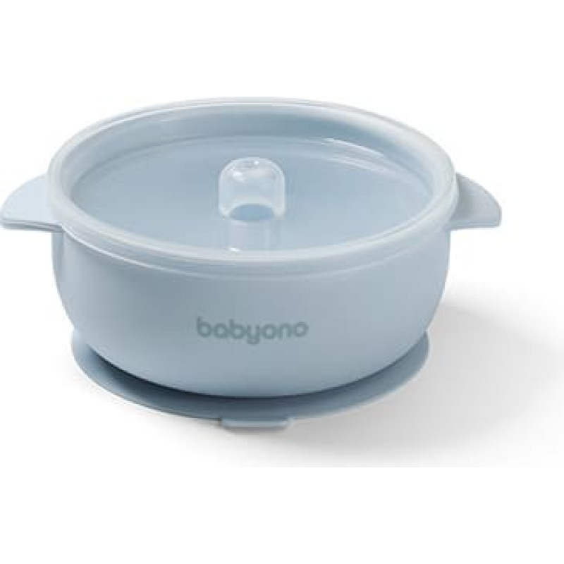 Babyono 1662/01 SILICONE BOWL WITH SUCTION CUP AND COVER BLUE