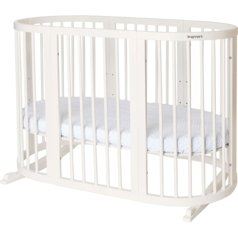 Ingvart ovaalne beebivoodi Transformers Smart 7-in-1 – 72×72 / 72×120 / 72×168 cm milky