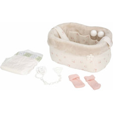 Arias aksessuaaride komplekt, valge roosade lilledega