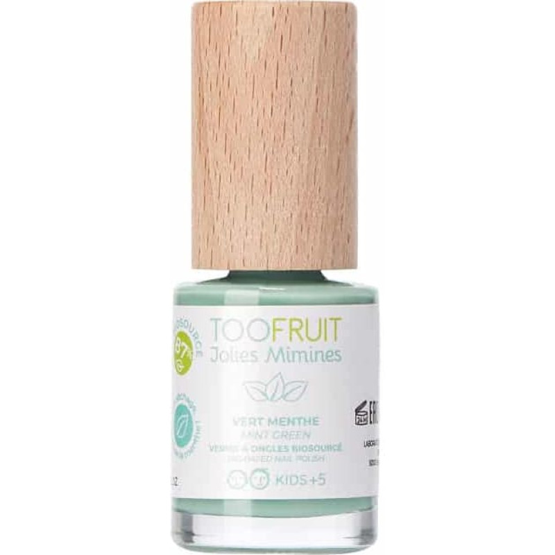 Toofruit Jolies Mimines light green natural peppermint-scented nail polish for children, 10 ml