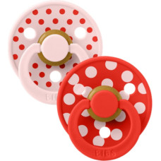 Bibs Collection Colour Round &ndash; Polka Dots Blossom / Candy Apple 6-18m 2pcs