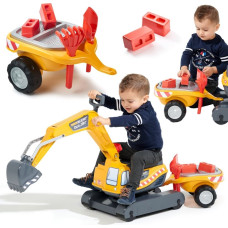 Falk Super Builder Excavator with Trailer and Accessories